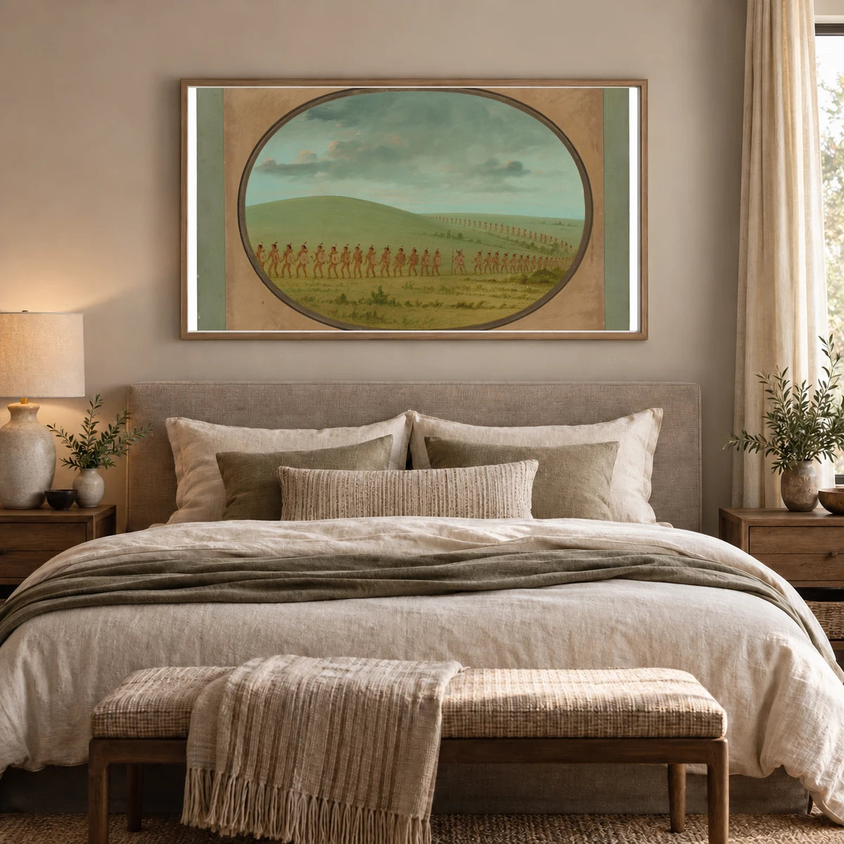 Indian File Iowa 1965.16.212 — Famous Paintings shown in a styled interior