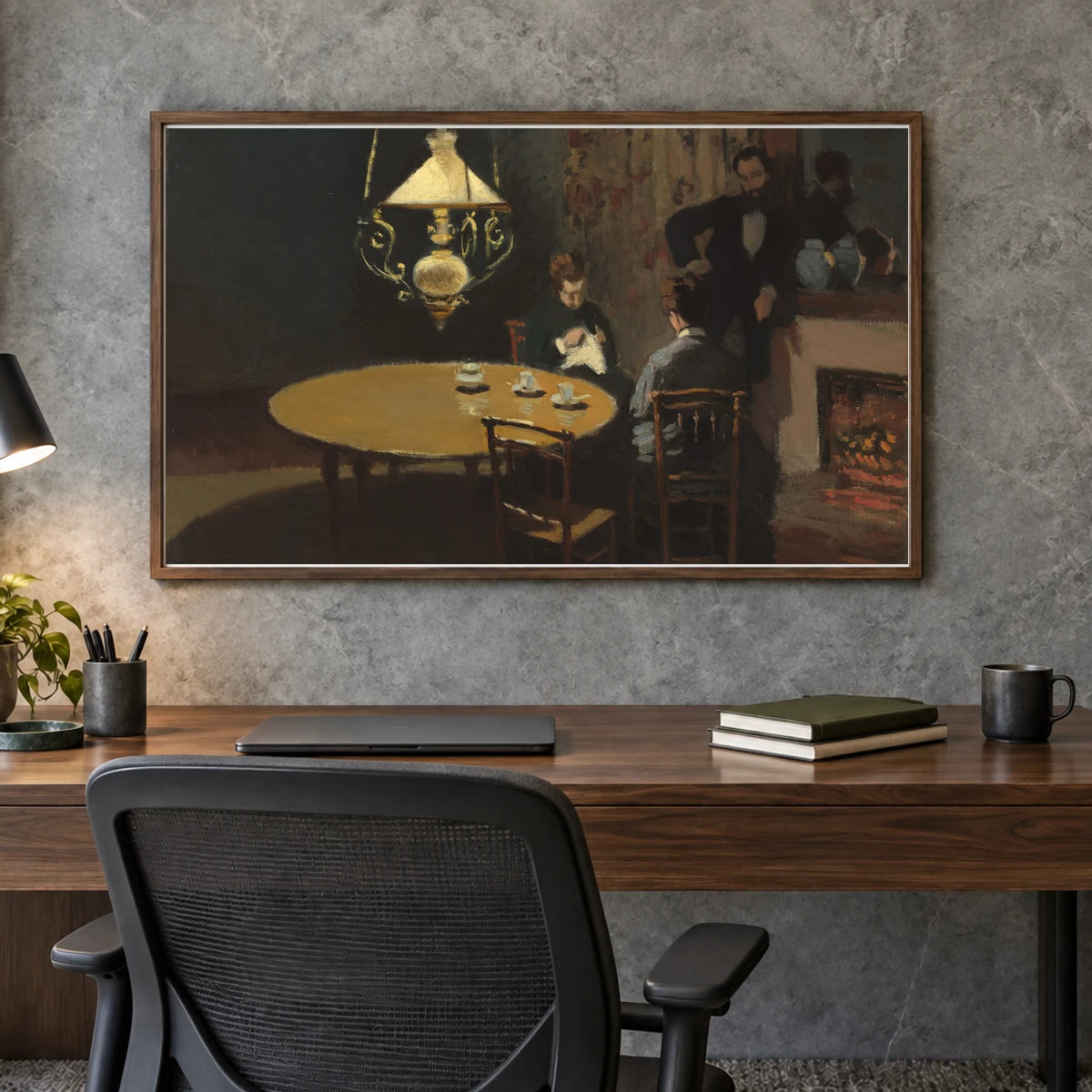 Interior, After Dinner 1983.1.26 — Famous Paintings shown in a styled interior