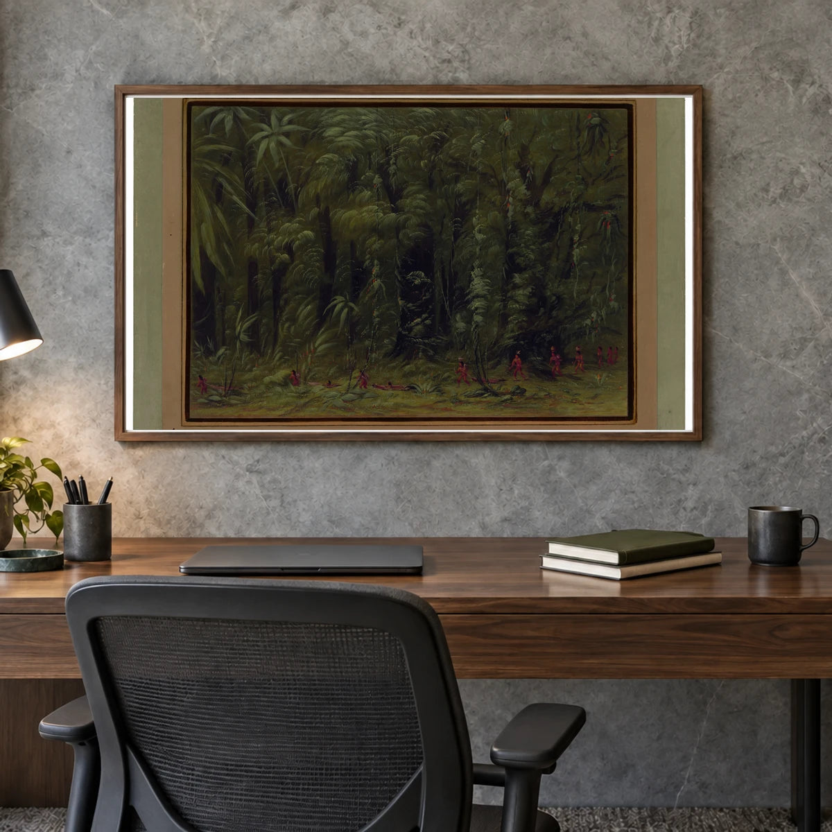 Interior Of An Amazon Forest Zurumati 1965.16.271 — Famous Paintings shown in a styled interior
