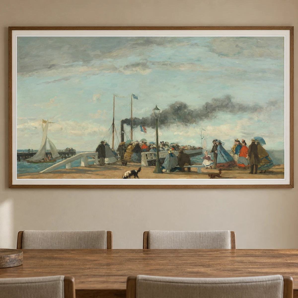 Jetty And Wharf At Trouville 1983.1.9 — Famous Paintings shown in a styled interior