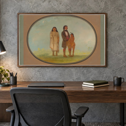 Kaskaskia Chief, His Mother, And Son 1965.16.103 — Famous Paintings shown in a styled interior