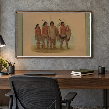 Kiowa Chief, His Wife, And Two Warriors 1965.16.45 — Famous Paintings shown in a styled interior