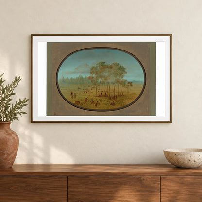 Kiowa Indians Gathering Wild Grapes 1965.16.46 — Famous Paintings shown in a styled interior