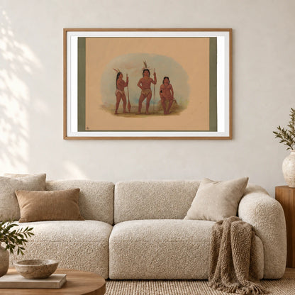 Klahoquaht Chief, His Wife, And Son 1965.16.157 — Famous Paintings shown in a styled interior