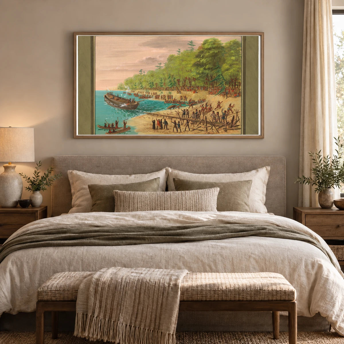 Launching Of The Griffin. July 1679 1965.16.321 — Famous Paintings shown in a styled interior