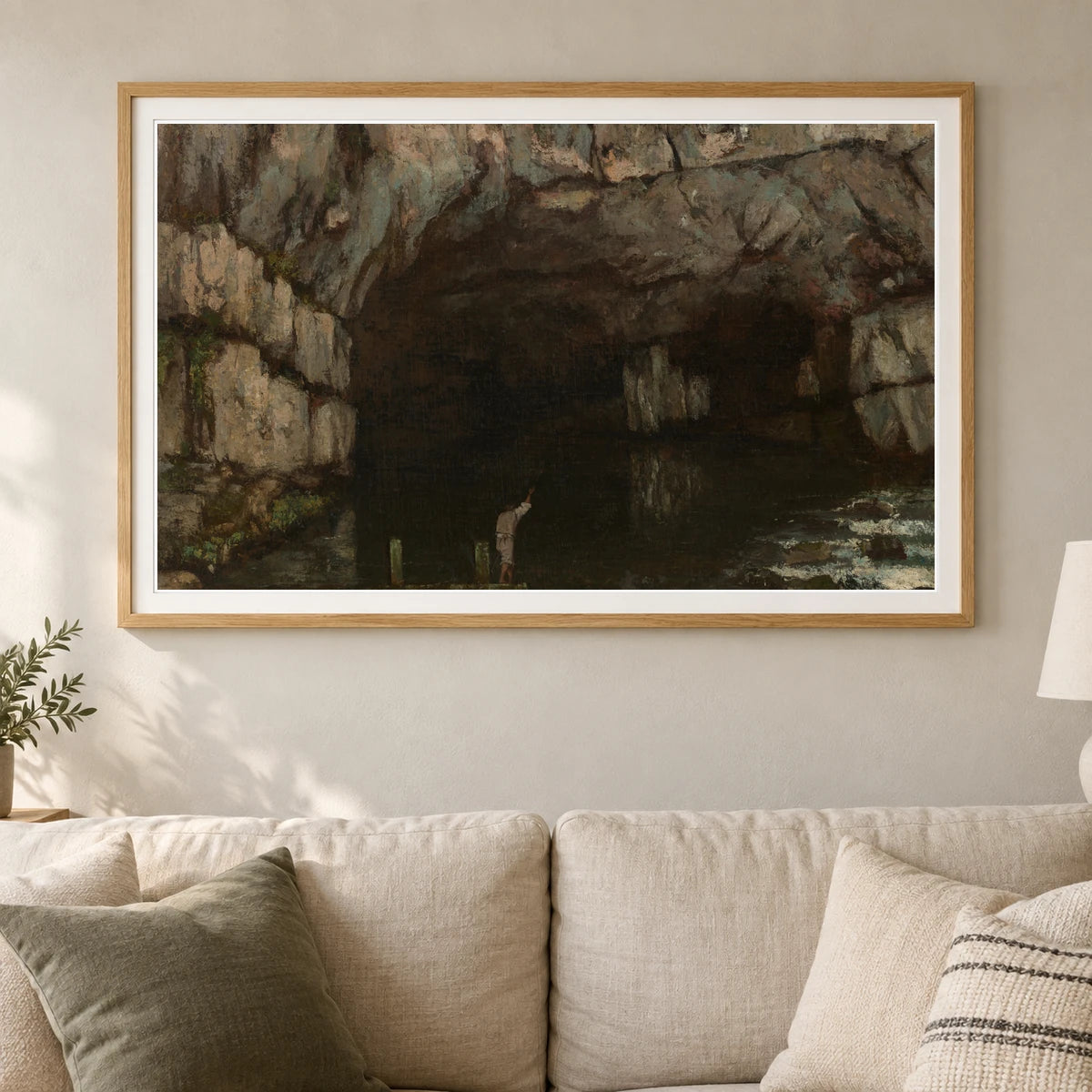 La Grotte De La Loue 1957.6.1 — Famous Paintings shown in a styled interior