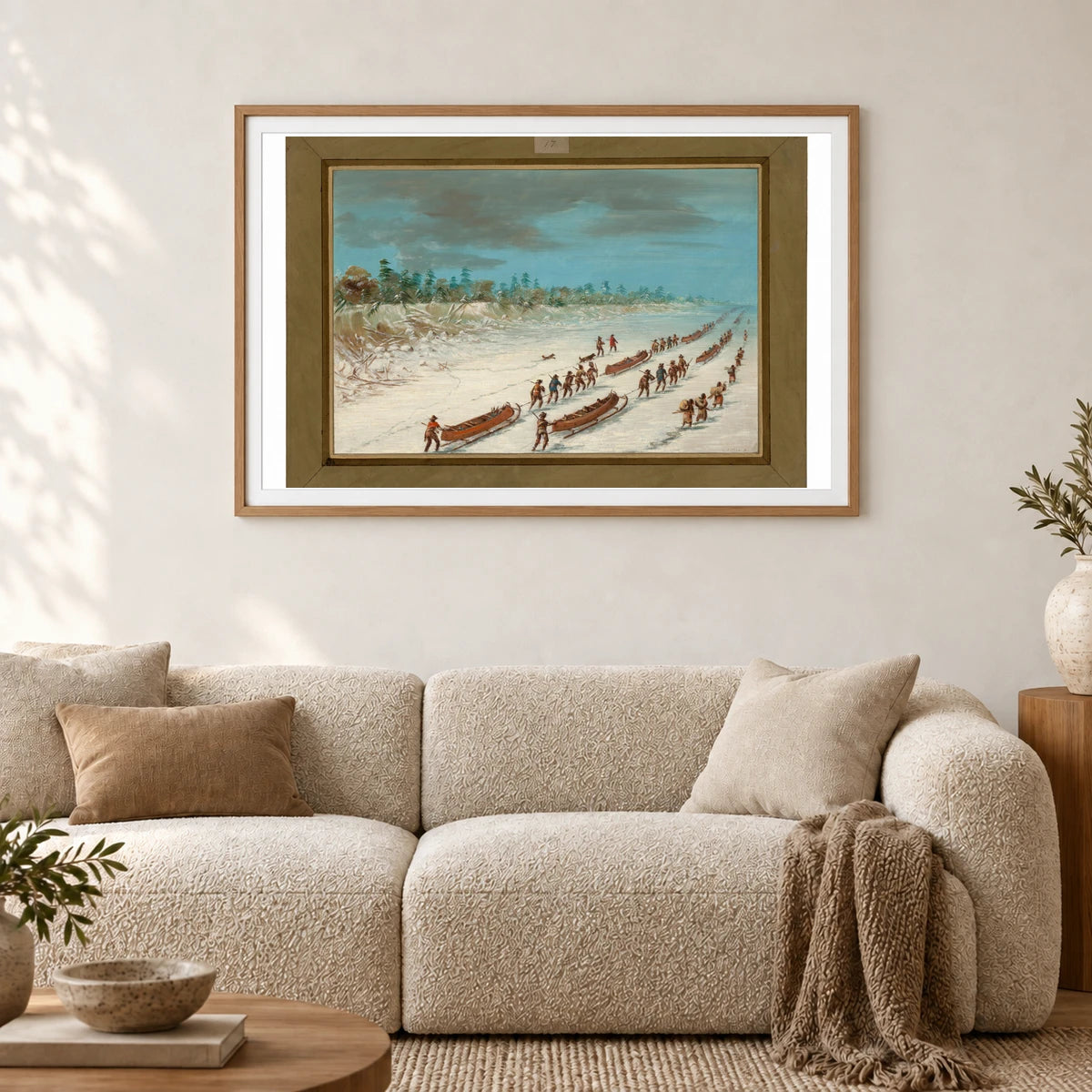 La Salle Crossing Lake Michigan On The Ice. December 8, 1681 1965.16.331 — Famous Paintings shown in a styled interior