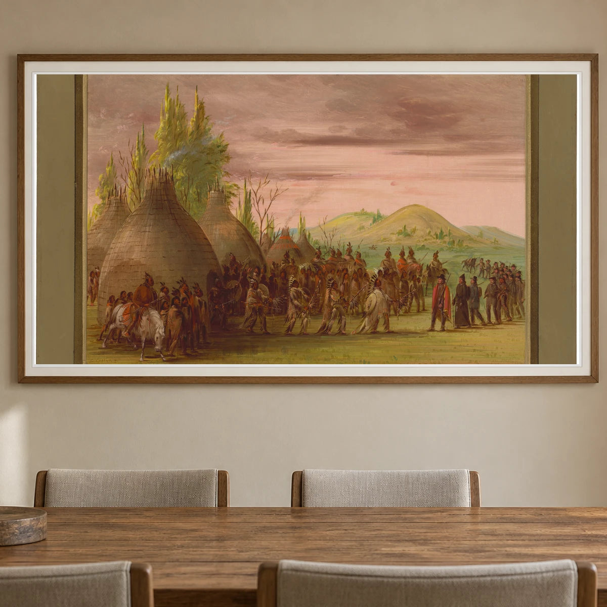 La Salle Received In The Village Of The Cenis Indians. May 6, 1686 1965.16.340 — Famous Paintings shown in a styled interior