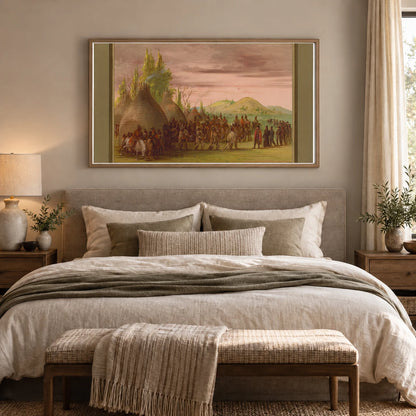 La Salle Received In The Village Of The Cenis Indians. May 6, 1686 1965.16.340 — Famous Paintings shown in a styled interior