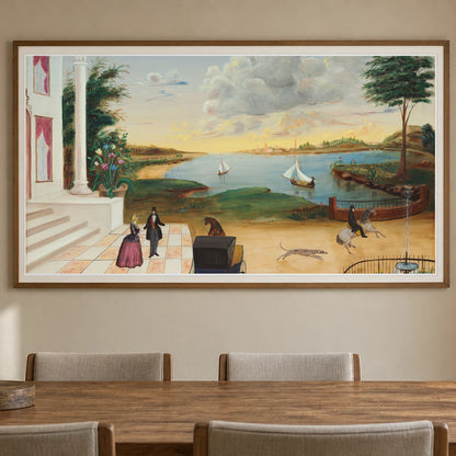 Leaving The Manor House 1959.11.10 — Famous Paintings shown in a styled interior