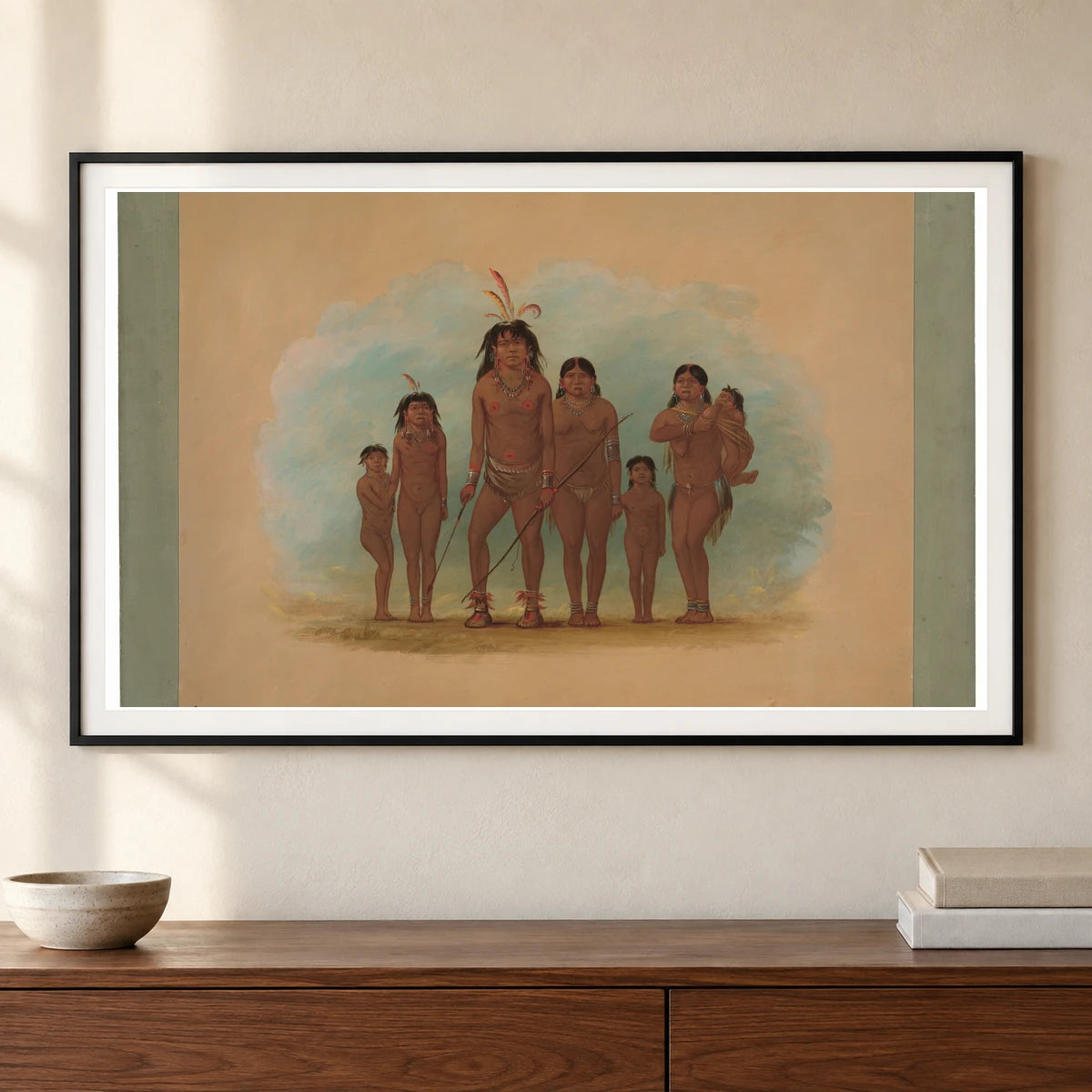 Lengua Chief, His Two Wives, And Four Children 1965.16.246 — Famous Paintings shown in a styled interior