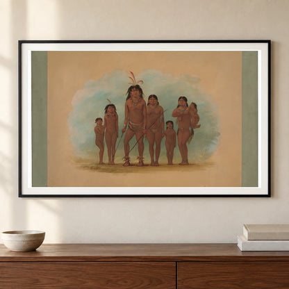 Lengua Chief, His Two Wives, And Four Children 1965.16.246 — Famous Paintings shown in a styled interior
