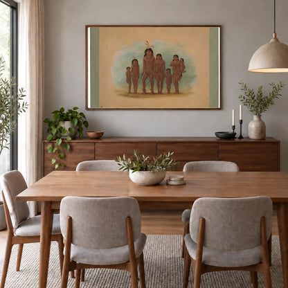 Lengua Chief, His Two Wives, And Four Children 1965.16.246 — Famous Paintings shown in a styled interior