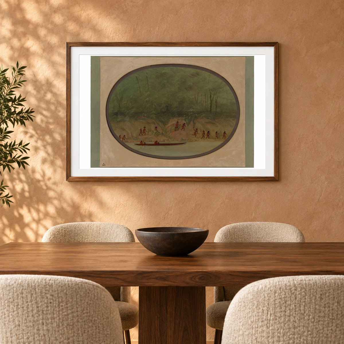 Lengua Indians Ascending The Rapids Of The Rio Uruguay 1965.16.300 — Famous Paintings shown in a styled interior