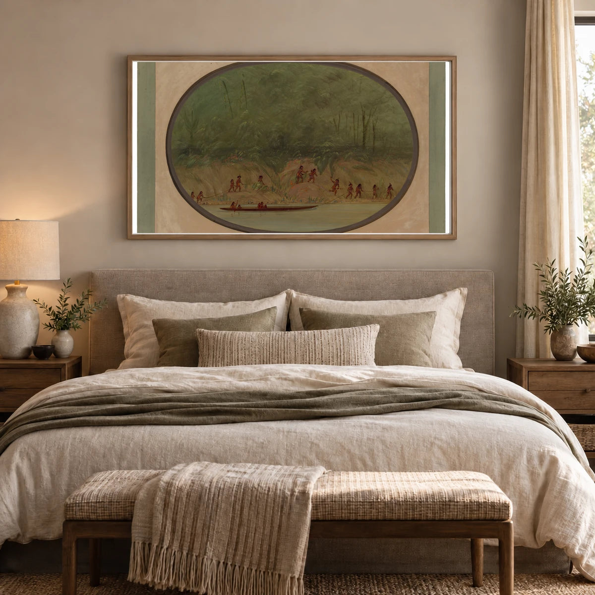 Lengua Indians Ascending The Rapids Of The Rio Uruguay 1965.16.300 — Famous Paintings shown in a styled interior