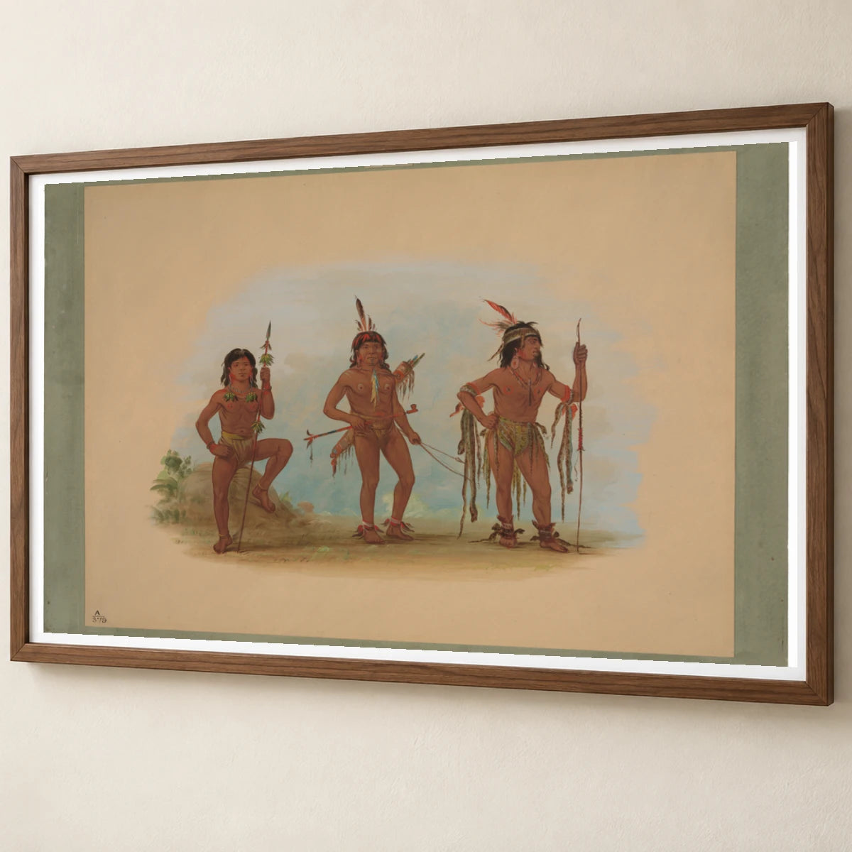 Lengua Medicine Man With Two Warriors 1965.16.247 — Famous Paintings famous paintings print by SaamCrafts
