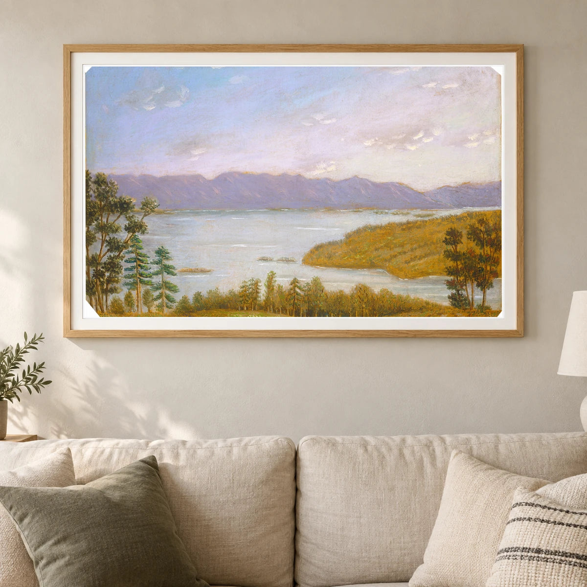 Leverett Pond 1978.80.5 — Famous Paintings shown in a styled interior