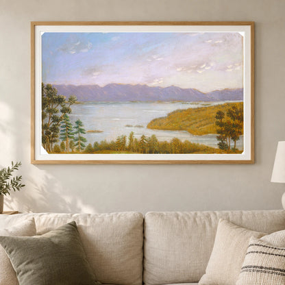 Leverett Pond 1978.80.5 — Famous Paintings shown in a styled interior