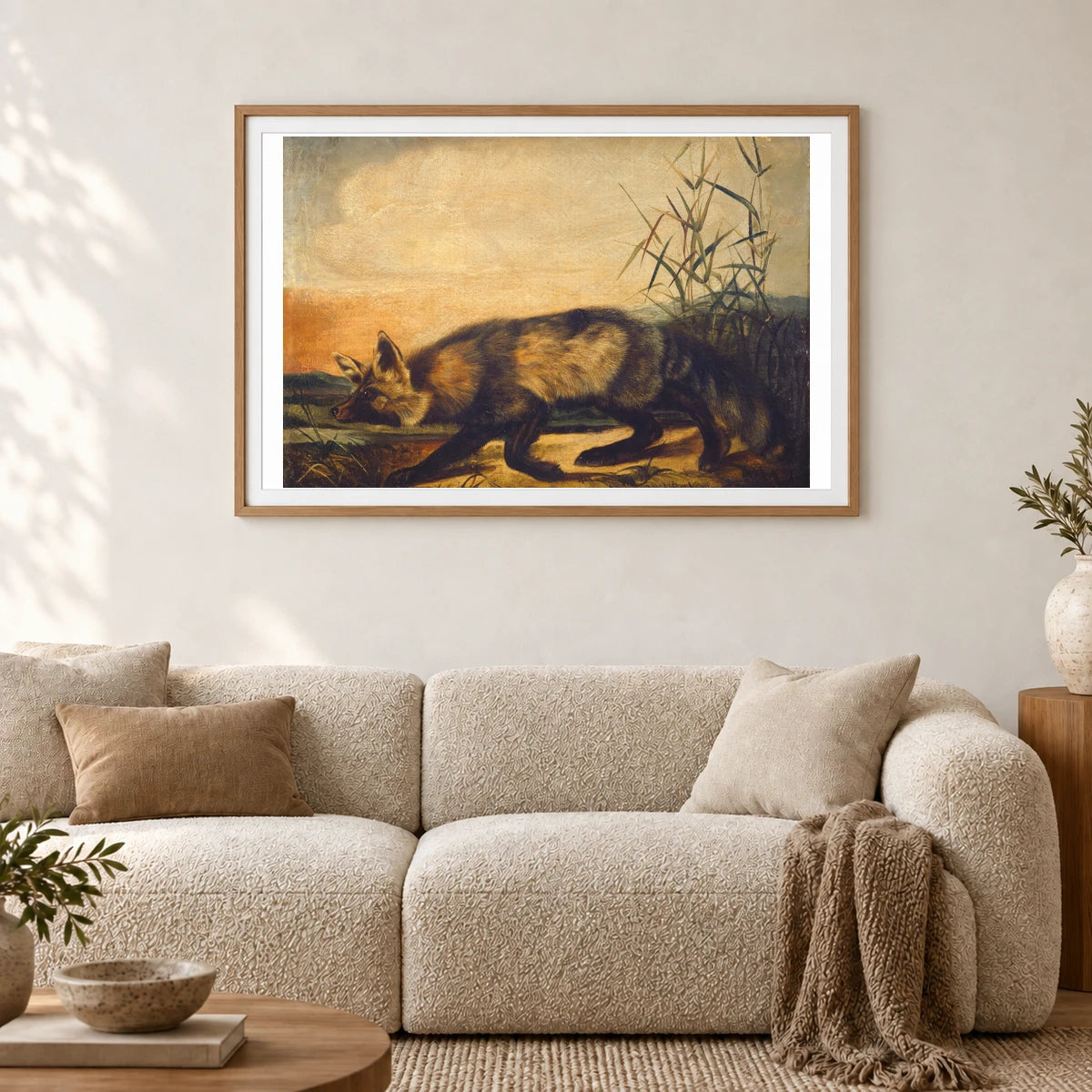 Long Tailed Red Fox 1951.9.9 — Famous Paintings shown in a styled interior