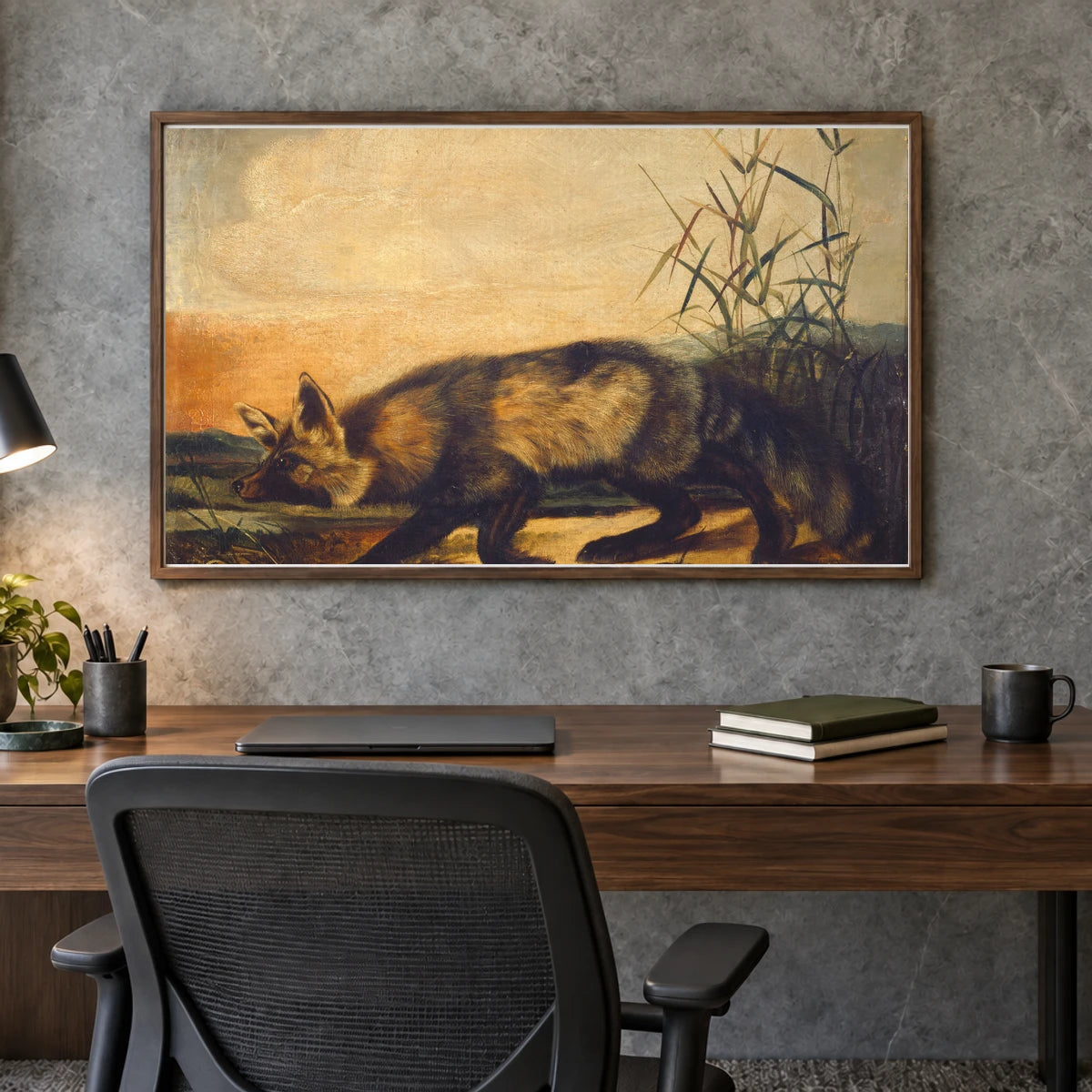 Long Tailed Red Fox 1951.9.9 — Famous Paintings shown in a styled interior