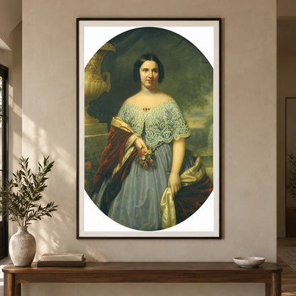 Lucy Tappan Bowen (mrs. Henry C. Bowen) 1961.10.1 — Famous Paintings shown in a styled interior