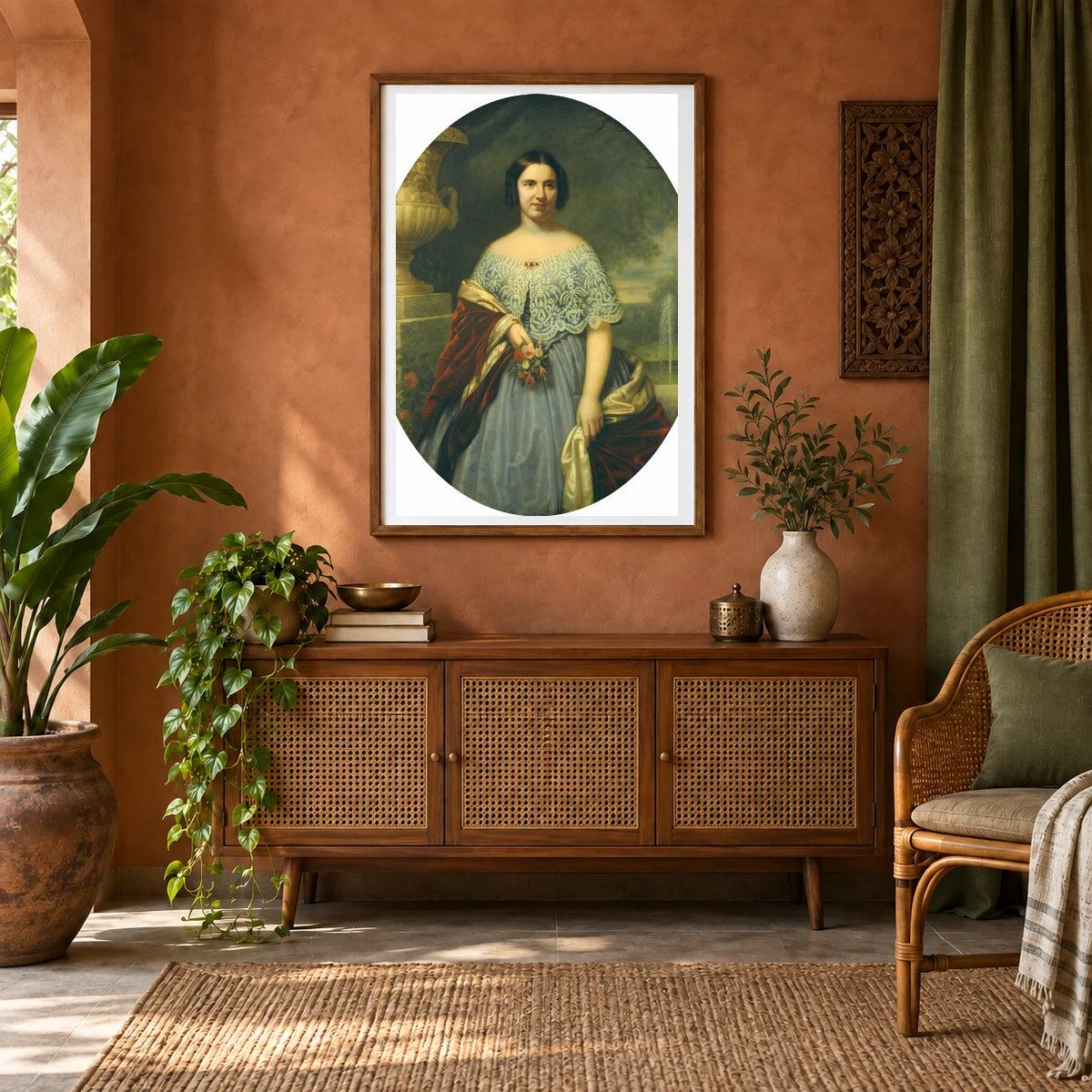 Lucy Tappan Bowen (mrs. Henry C. Bowen) 1961.10.1 — Famous Paintings shown in a styled interior