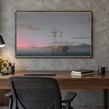 Lumber Schooners At Evening On Penobscot Bay 1980.29.1 — Famous Paintings shown in a styled interior