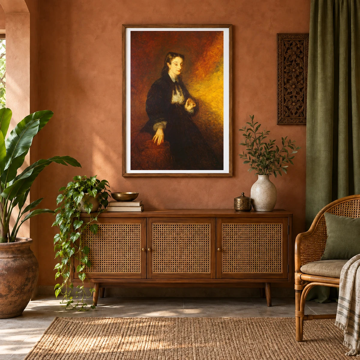 Madame Cahen 1963.10.184 — Famous Paintings shown in a styled interior