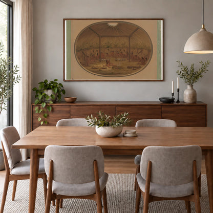 Mandan Ceremony The Water Sinks Down 1965.16.87 — Famous Paintings shown in a styled interior