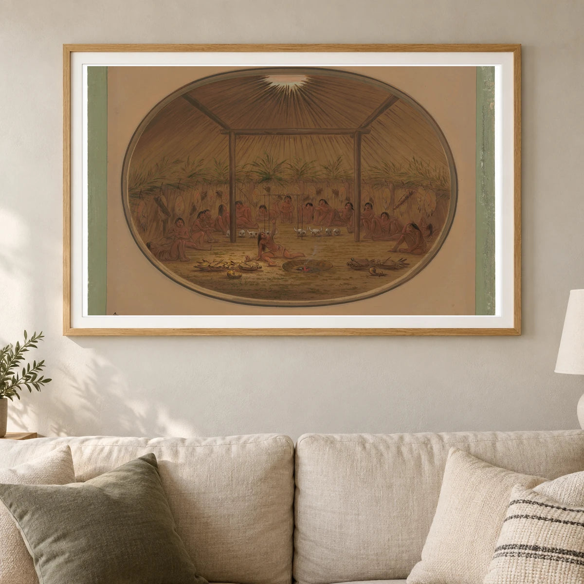 Mandan Ceremony The Water Sinks Down 1965.16.87 — Famous Paintings shown in a styled interior