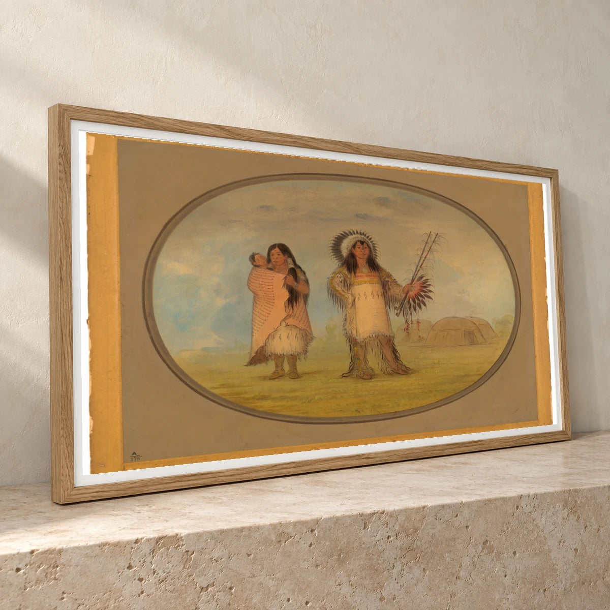 Mandan Civil Chief, His Wife, And Child 1965.16.75 — Famous Paintings famous paintings print by SaamCrafts