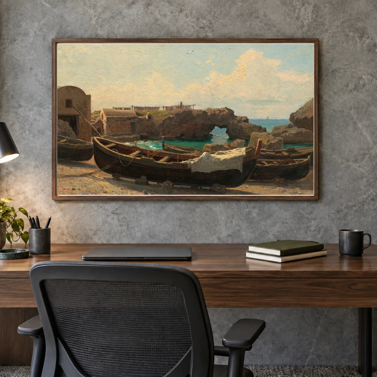 Marina Piccola, Capri 1953.10.1 — Famous Paintings shown in a styled interior