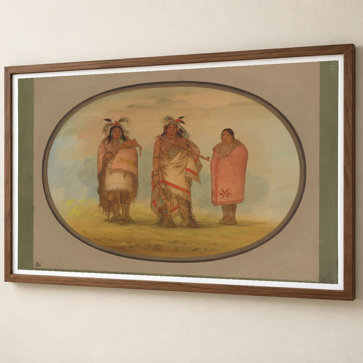 Menomonie Chief, His Wife, And Son 1965.16.98 — Famous Paintings famous paintings print by SaamCrafts