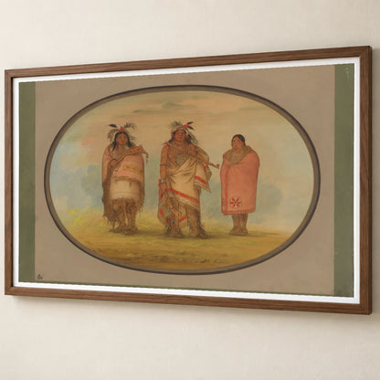Menomonie Chief, His Wife, And Son 1965.16.98 — Famous Paintings famous paintings print by SaamCrafts