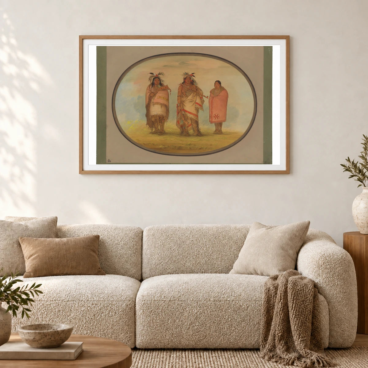 Menomonie Chief, His Wife, And Son 1965.16.98 — Famous Paintings shown in a styled interior