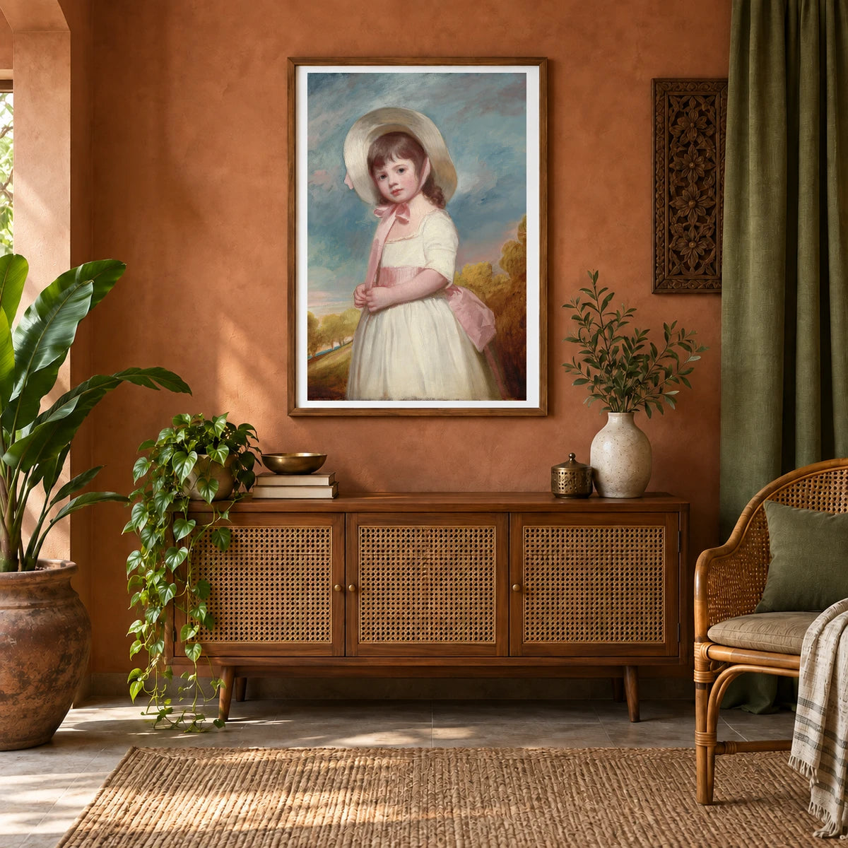 Miss Juliana Willoughby 1937.1.104 — Famous Paintings shown in a styled interior