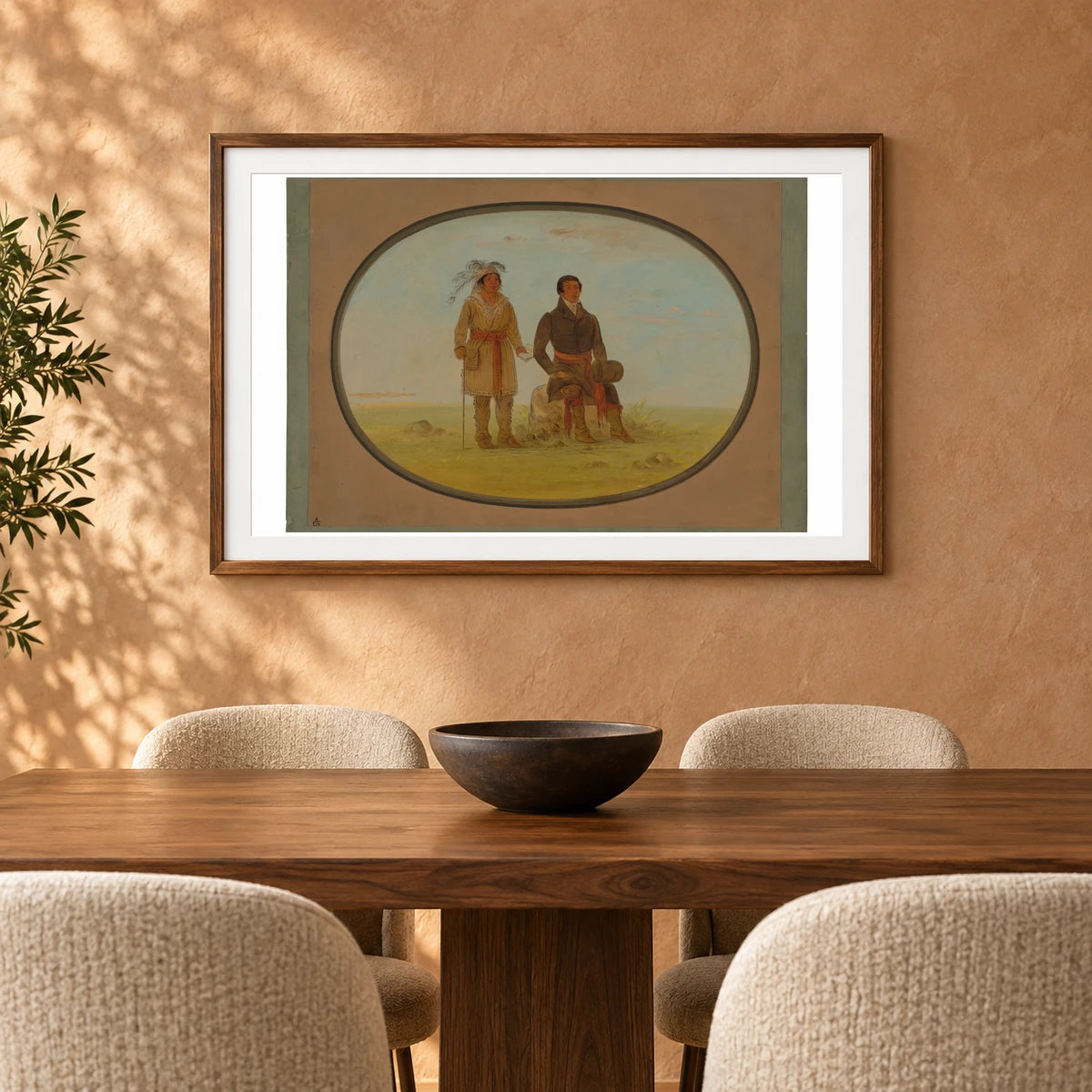 Mohigan Chief And A Missionary 1965.16.108 — Famous Paintings shown in a styled interior