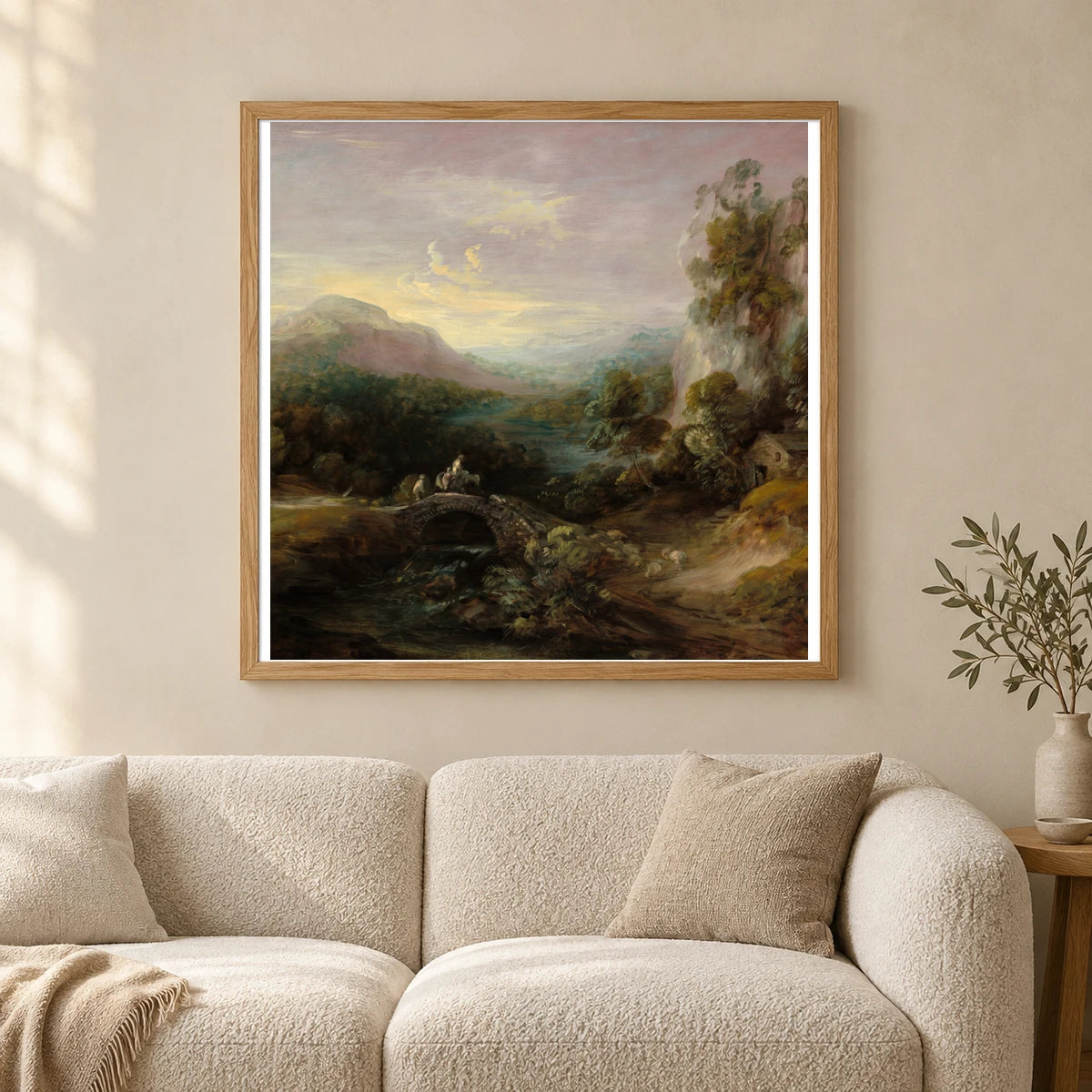 Mountain Landscape With Bridge 1937.1.107 — Famous Paintings shown in a styled interior
