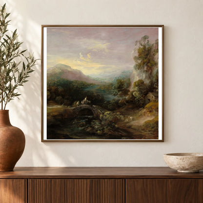 Mountain Landscape With Bridge 1937.1.107 — Famous Paintings shown in a styled interior