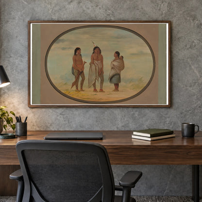 Nayas Indian Chief, His Wife, And A Warrior 1965.16.152 — Famous Paintings shown in a styled interior