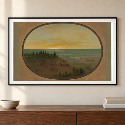 Nayas Village Indians Bathing 1965.16.198 — Famous Paintings shown in a styled interior