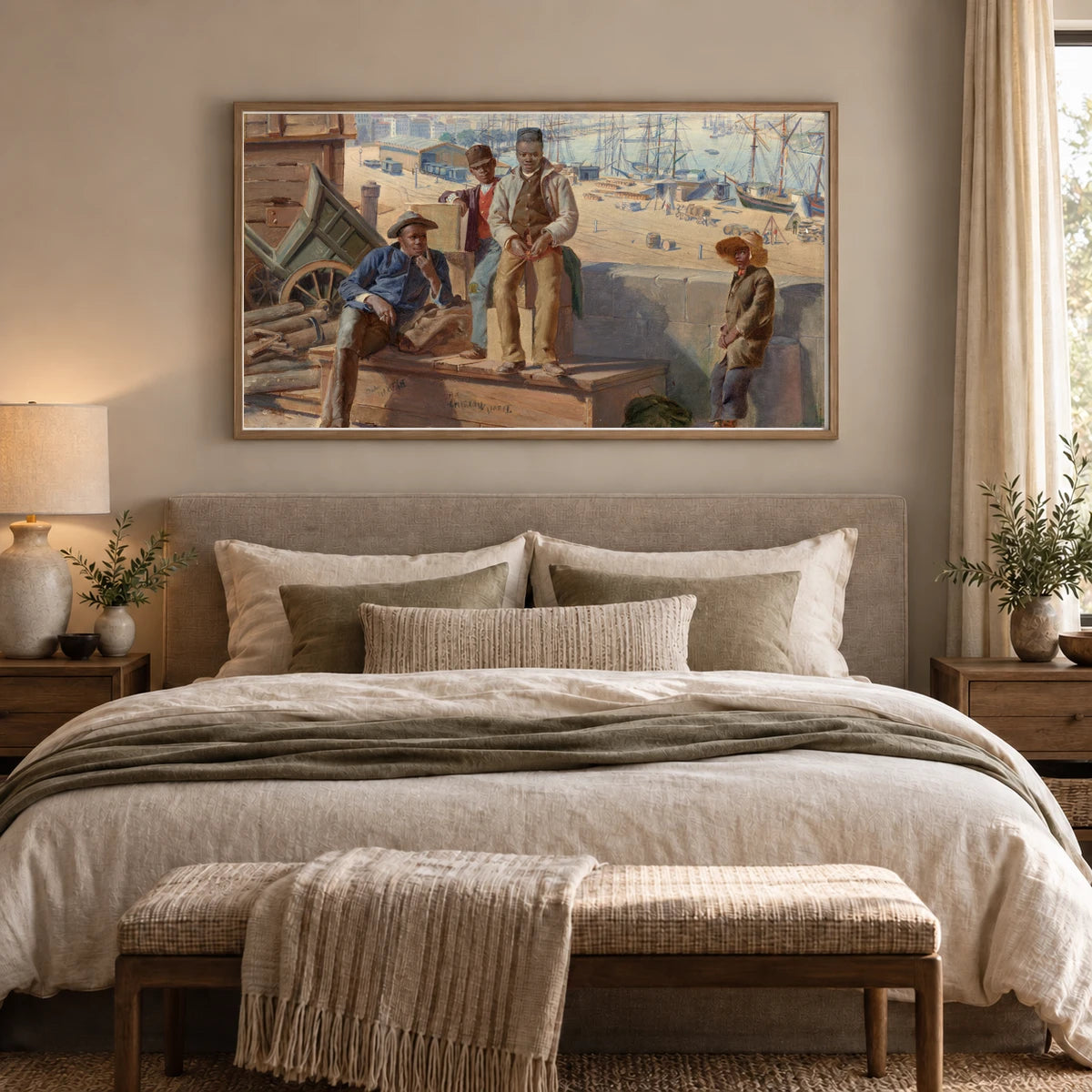 Negro Boys On The Quayside 2014.136.80 — Famous Paintings shown in a styled interior