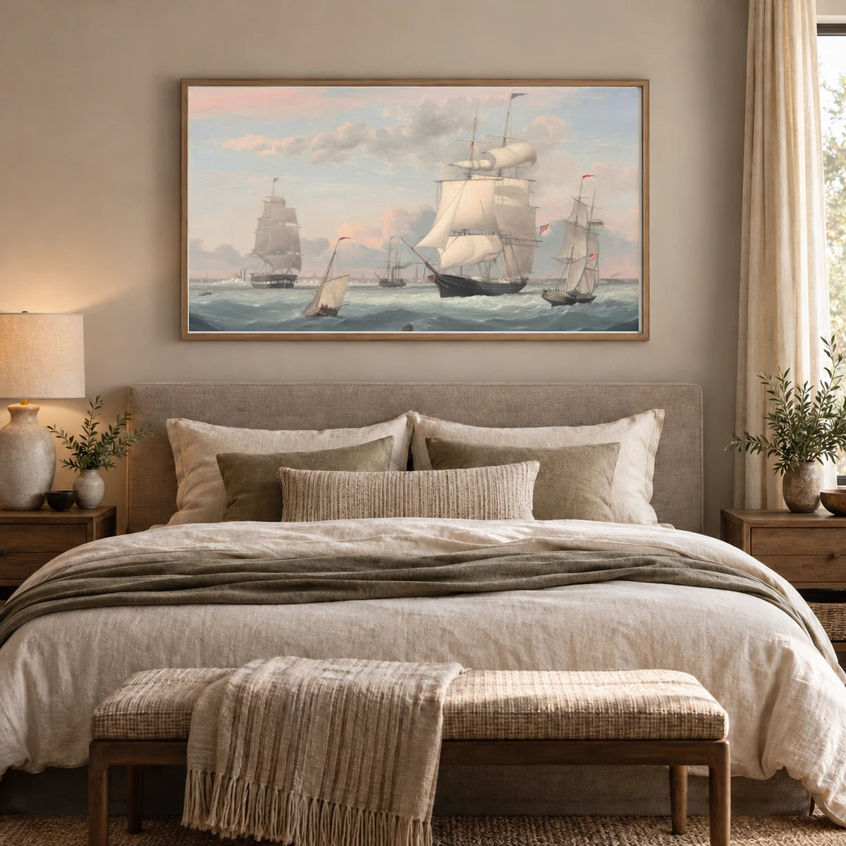 New York Harbor 1994.100.1 — Famous Paintings shown in a styled interior