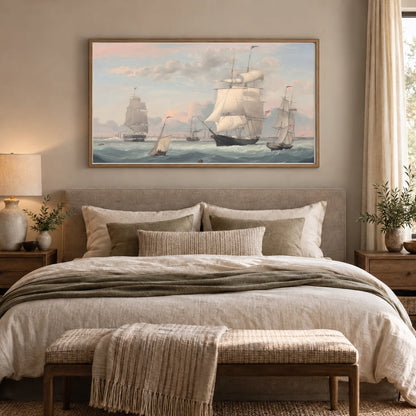New York Harbor 1994.100.1 — Famous Paintings shown in a styled interior