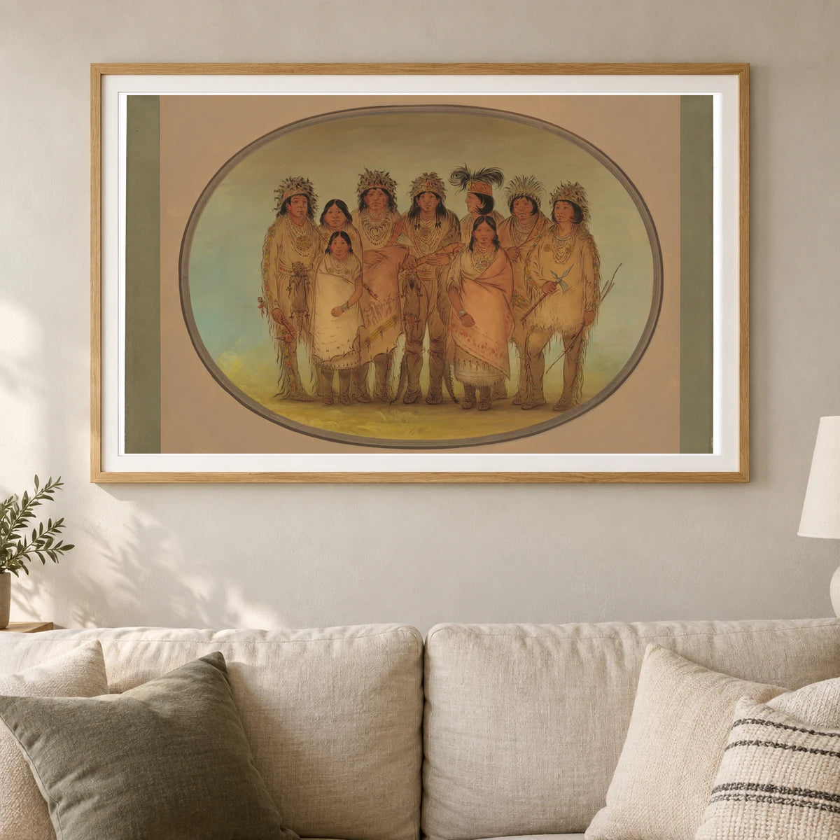 Nine Ojibbeway Indians In London 1965.16.110 — Famous Paintings shown in a styled interior