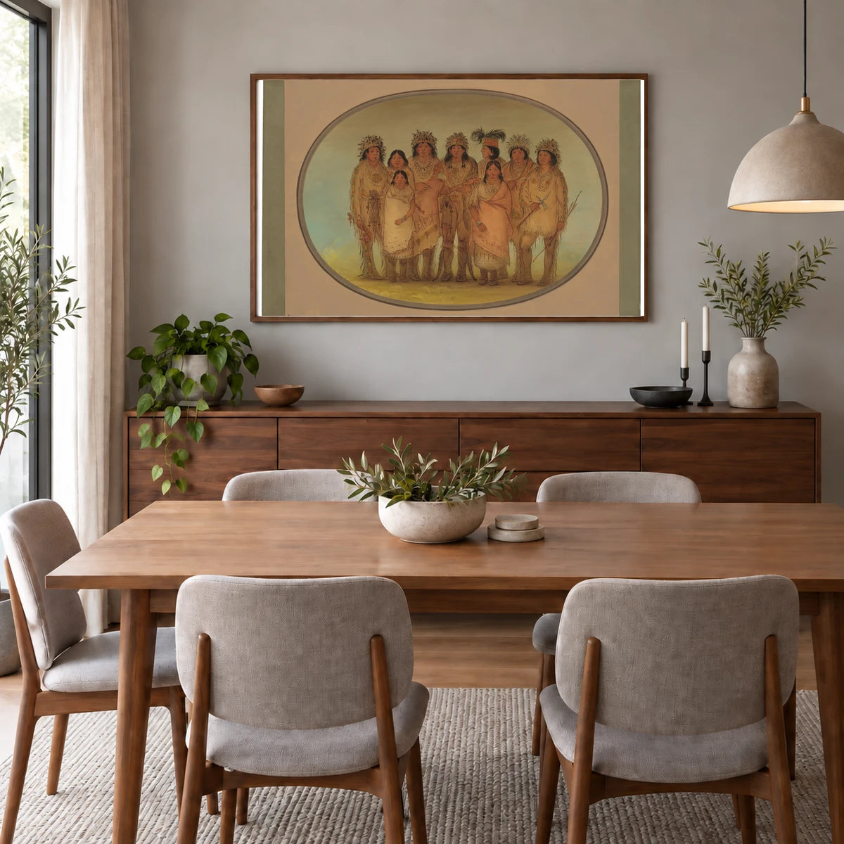Nine Ojibbeway Indians In London 1965.16.110 — Famous Paintings shown in a styled interior