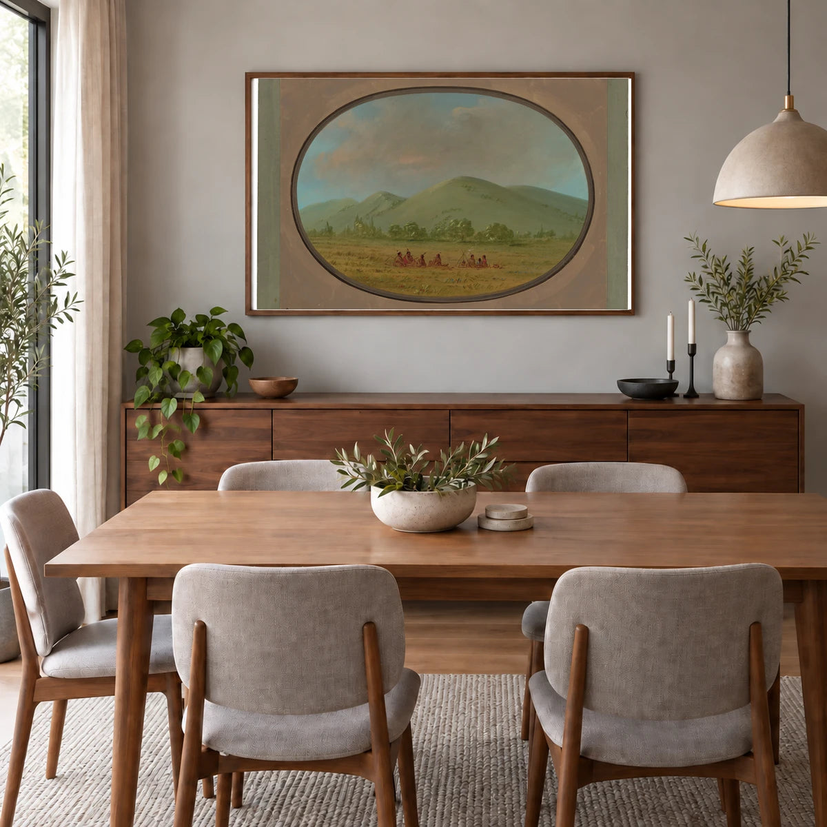 Nishnabotana Bluffs, Upper Missouri 1965.16.203 — Famous Paintings shown in a styled interior