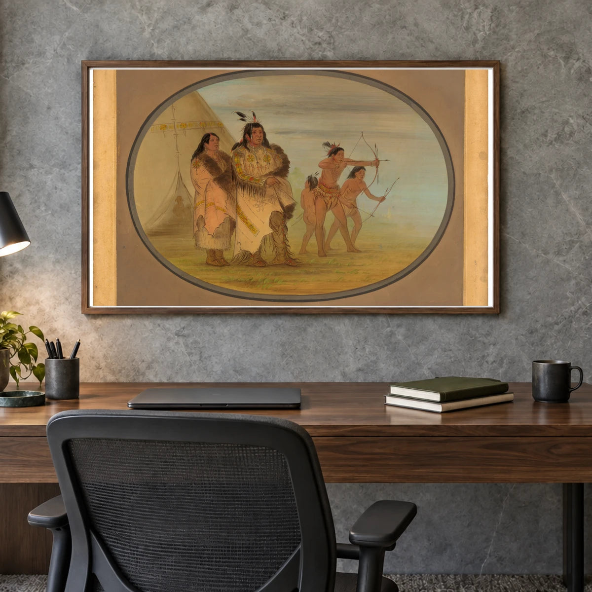 Ojibbeway Indians 1965.16.93 — Famous Paintings shown in a styled interior