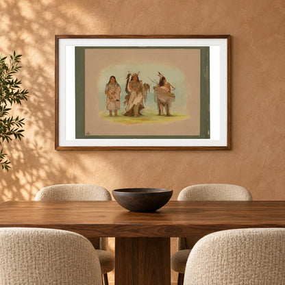 Omaha Chief, His Wife, And A Warrior 1965.16.313 — Famous Paintings shown in a styled interior