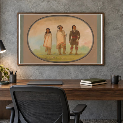 Oneida Chief, His Sister, And A Missionary 1965.16.113 — Famous Paintings shown in a styled interior